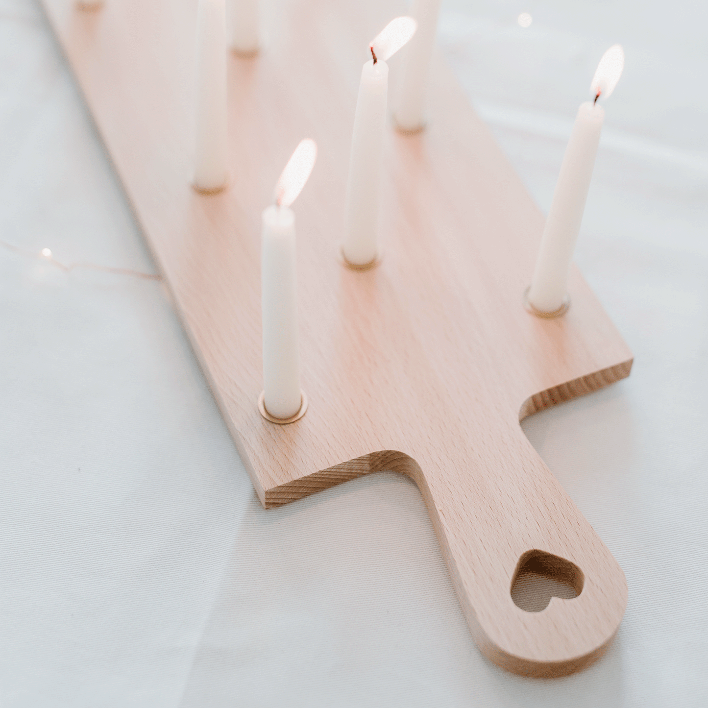 Planche à bougies en hêtre