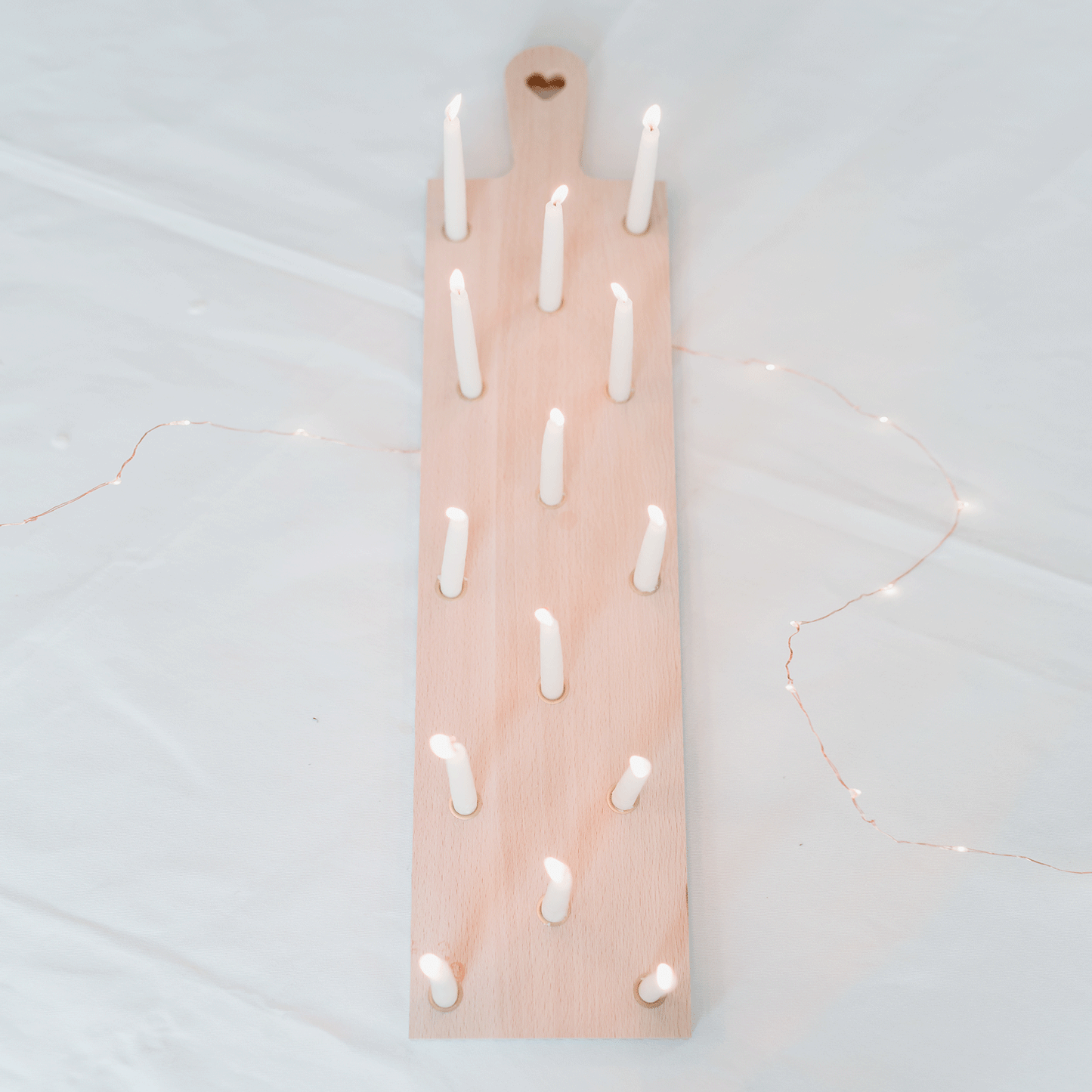 Planche à bougies en hêtre