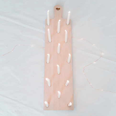 Planche à bougies en hêtre