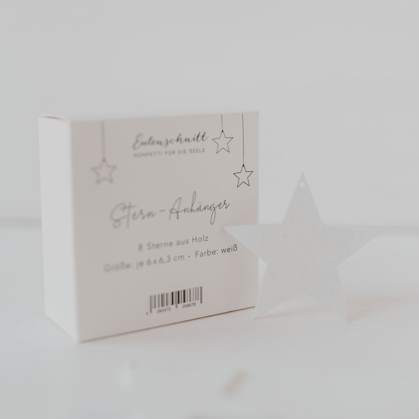 Pendentifs en bois étoile blanche en lot de 8