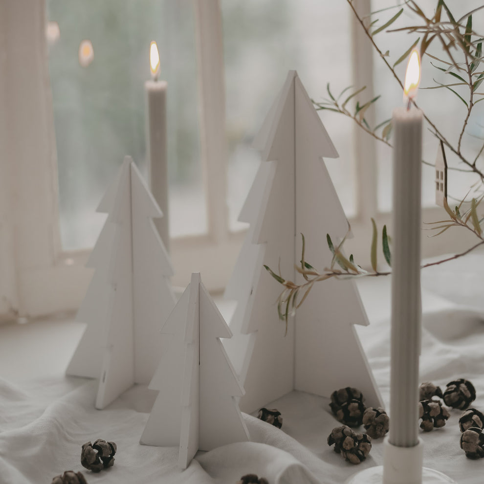 Sapin de Noël en lot de 3 blanc