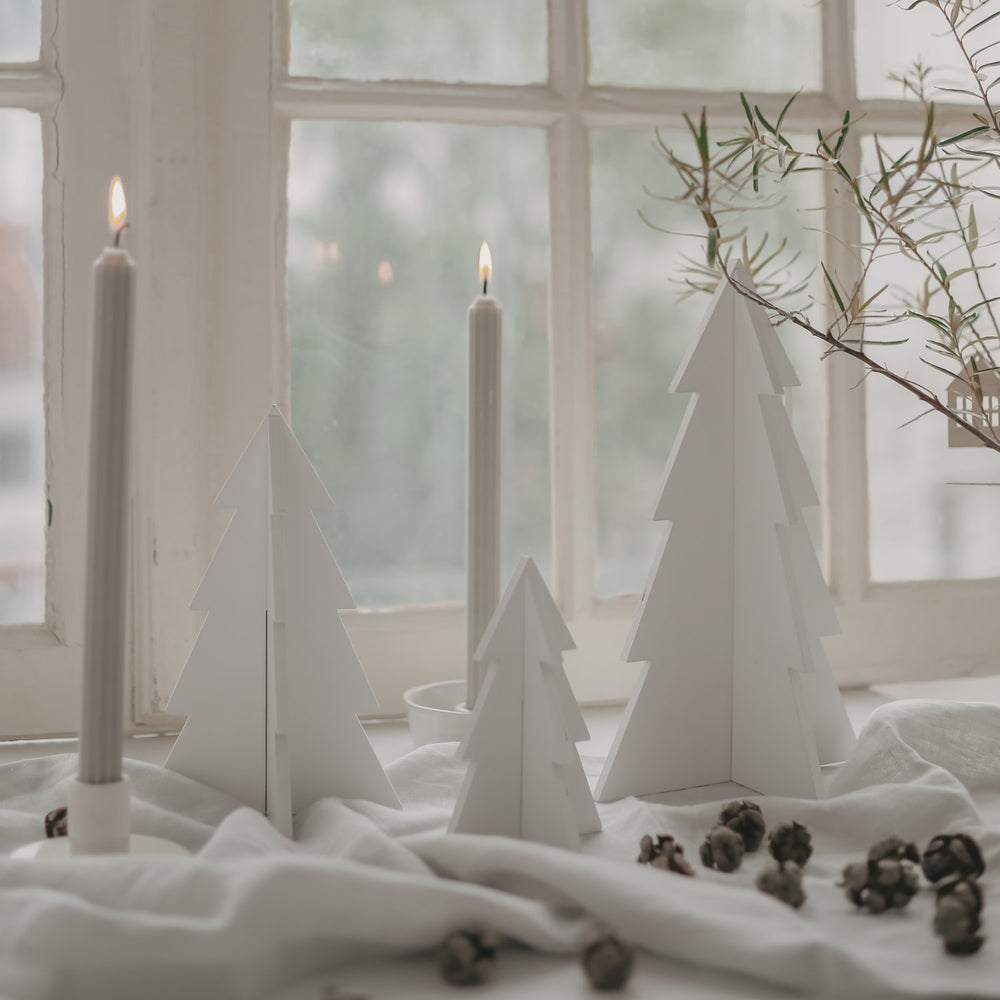 Sapin de Noël en lot de 3 blanc