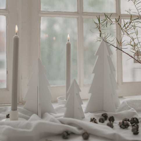 Sapin de Noël en lot de 3 blanc