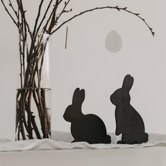 Steckhasen schwarz 2er Set | Eulenschnitt 