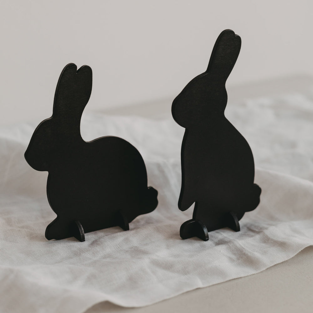 Steckhasen schwarz 2er Set | Eulenschnitt 