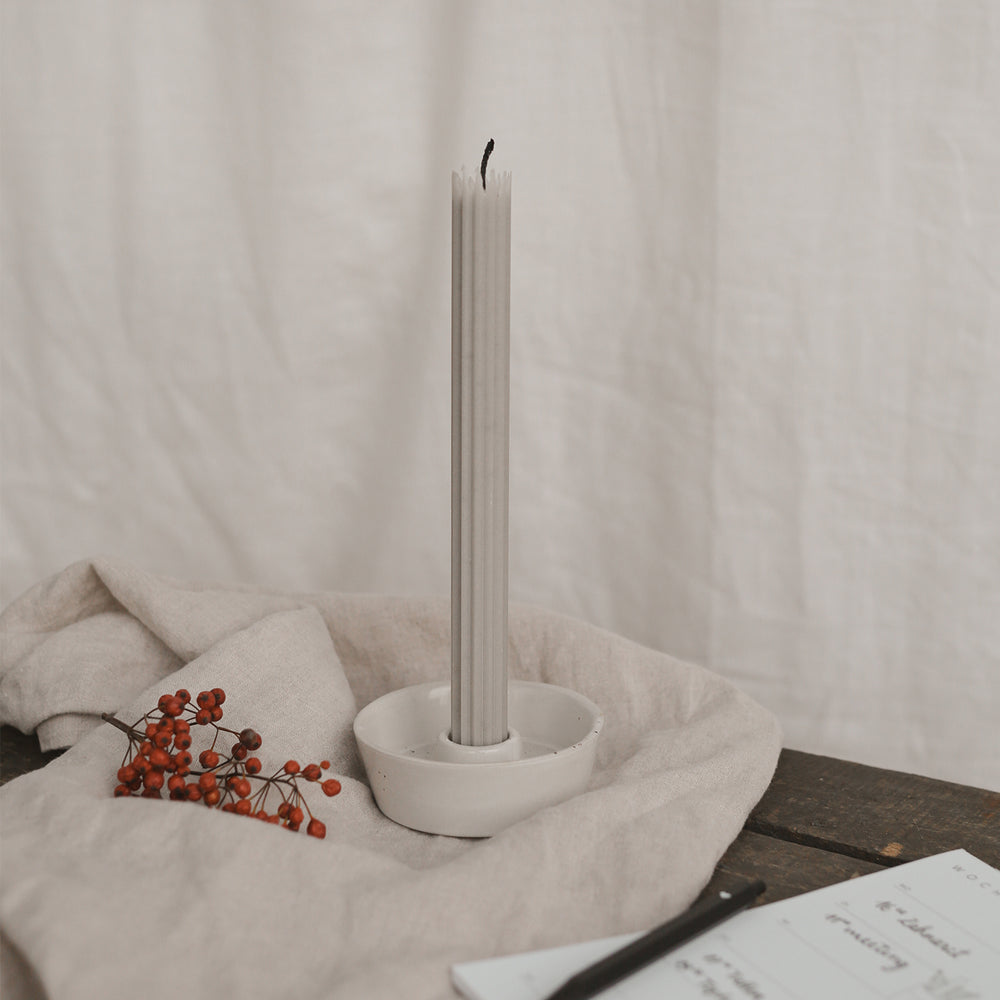 Stabkerzen grau im 4er Set | Eulenschnitt 