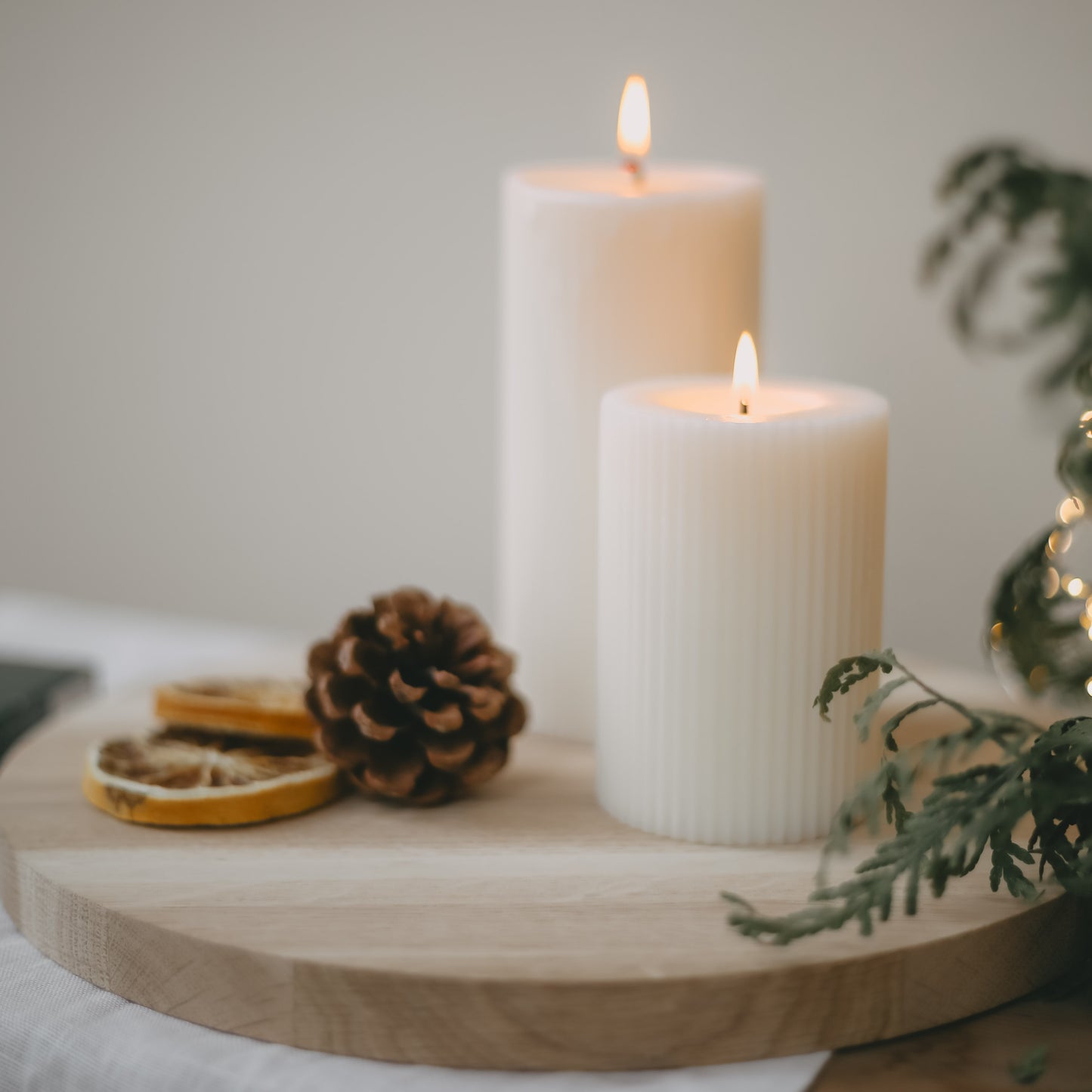 Blockkerze Rillen 70 x 150 weiß | Eulenschnitt 