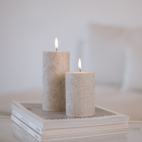 Blockkerze Olive 70x100 grau | Eulenschnitt 
