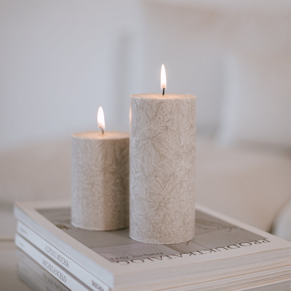 Blockkerze Olive 70x150 grau | Eulenschnitt 