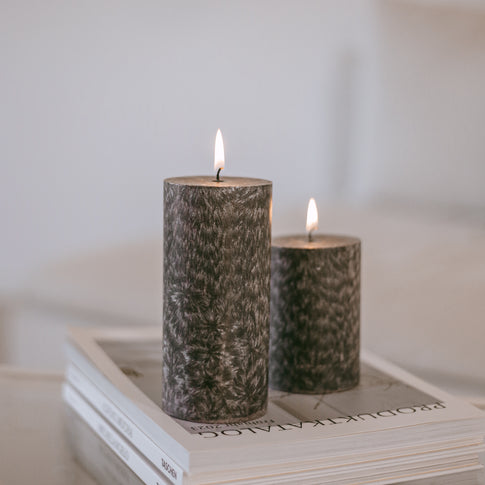 Blockkerze Olive 70x150 schwarz | Eulenschnitt 