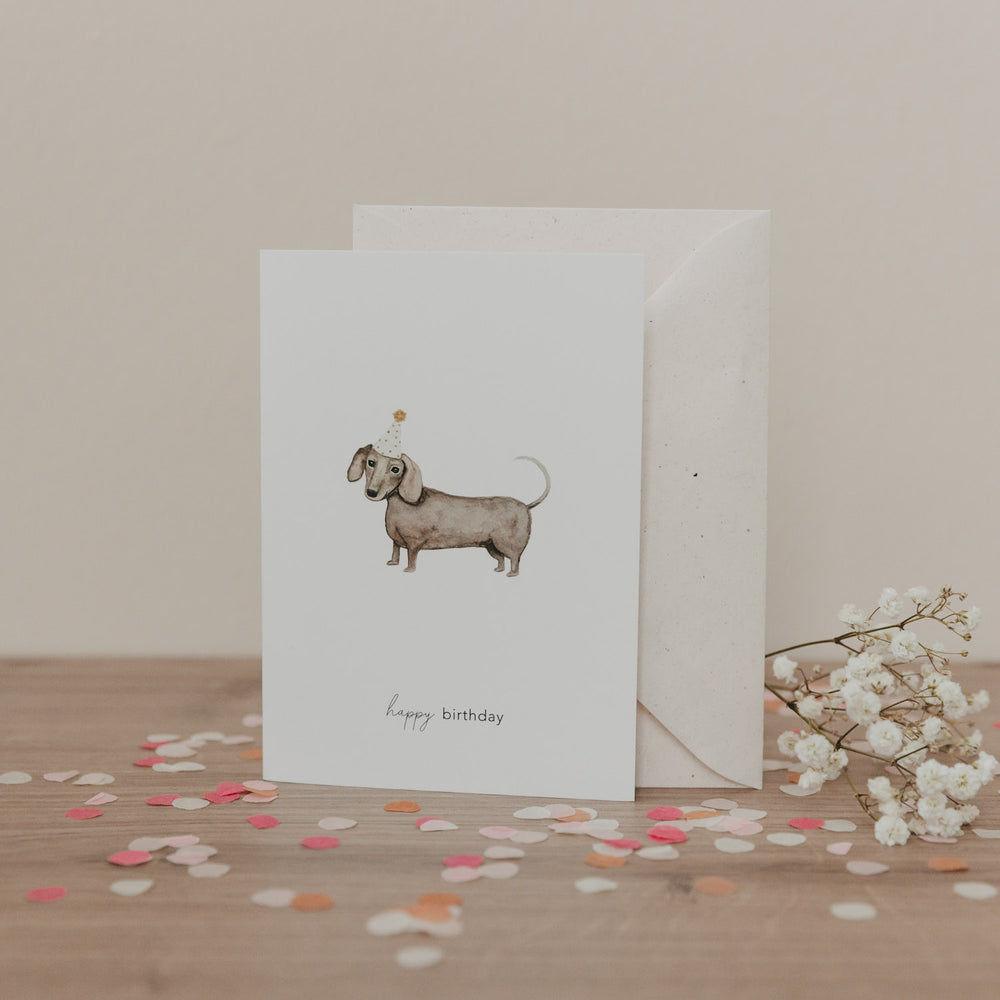 Klappkarte Geburtstagsdackel | Eulenschnitt 