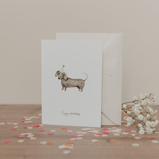Klappkarte Geburtstagsdackel | Eulenschnitt 