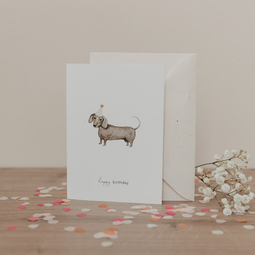 Klappkarte Geburtstagsdackel | Eulenschnitt 