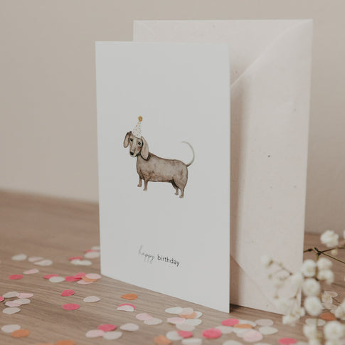 Klappkarte Geburtstagsdackel | Eulenschnitt 