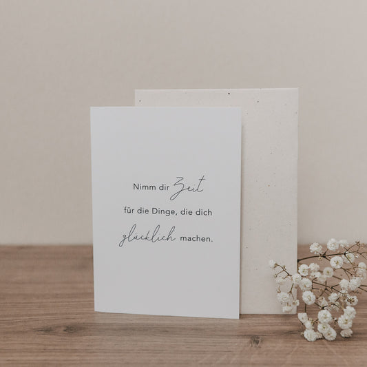 Klappkarte Nimm dir Zeit | Eulenschnitt 