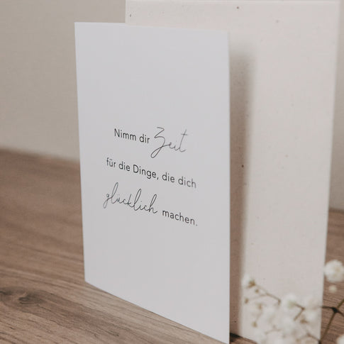 Klappkarte Nimm dir Zeit | Eulenschnitt 