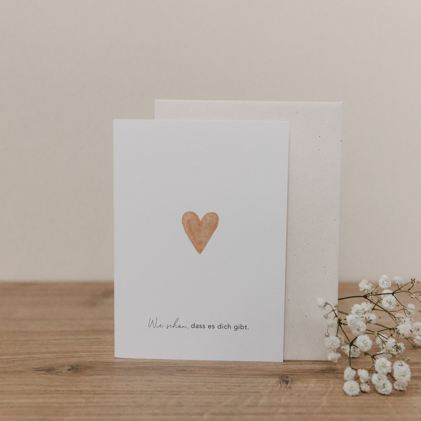 Klappkarte Herz orange | Eulenschnitt 