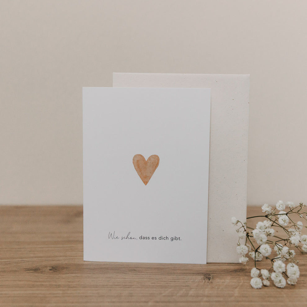 Klappkarte Herz orange | Eulenschnitt 