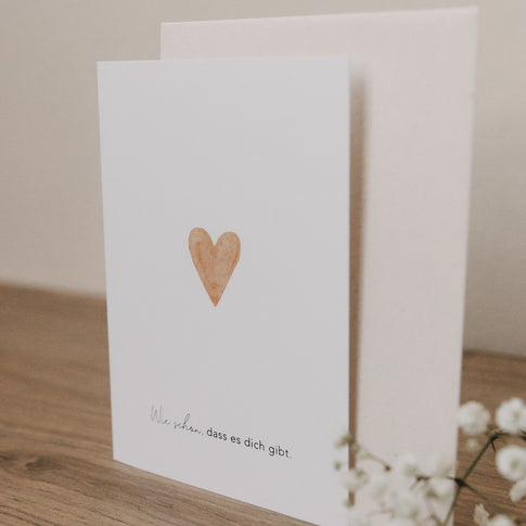 Klappkarte Herz orange | Eulenschnitt 