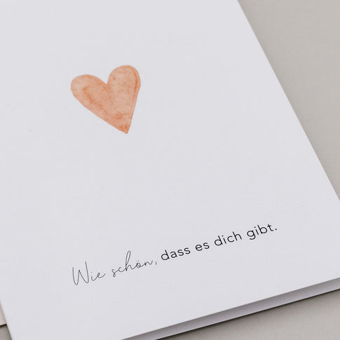 Klappkarte Herz orange | Eulenschnitt 