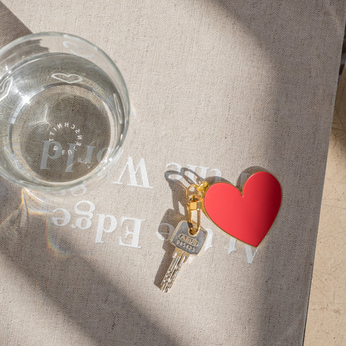 Schlüsselanhänger großes Herz Rot | Eulenschnitt 