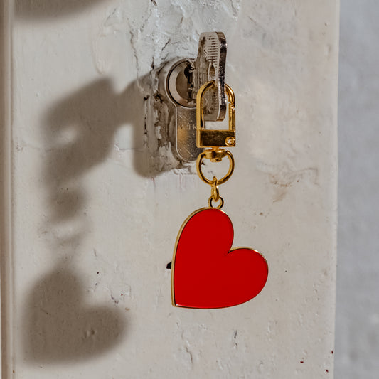 Schlüsselanhänger großes Herz Rot | Eulenschnitt 