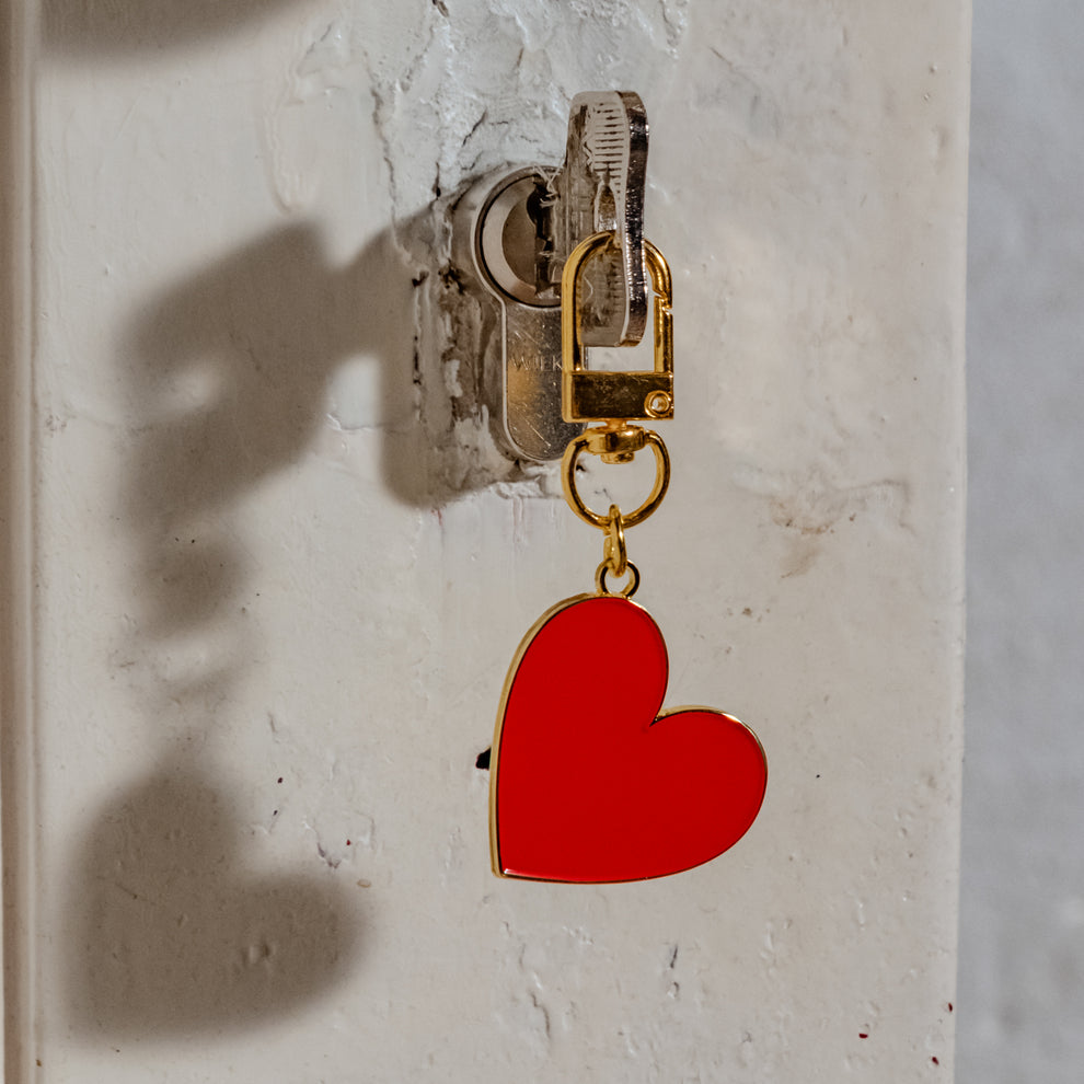 Schlüsselanhänger großes Herz Rot | Eulenschnitt 