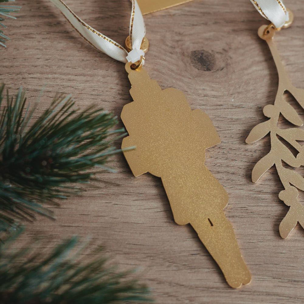 Baumschmuck Weihnachtsmädchen Rückseite | Eulenschnitt 