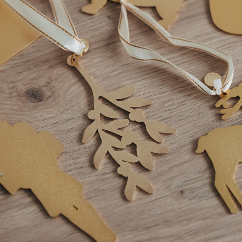 Baumschmuck Mistelzweig Rückseite | Eulenschnitt 