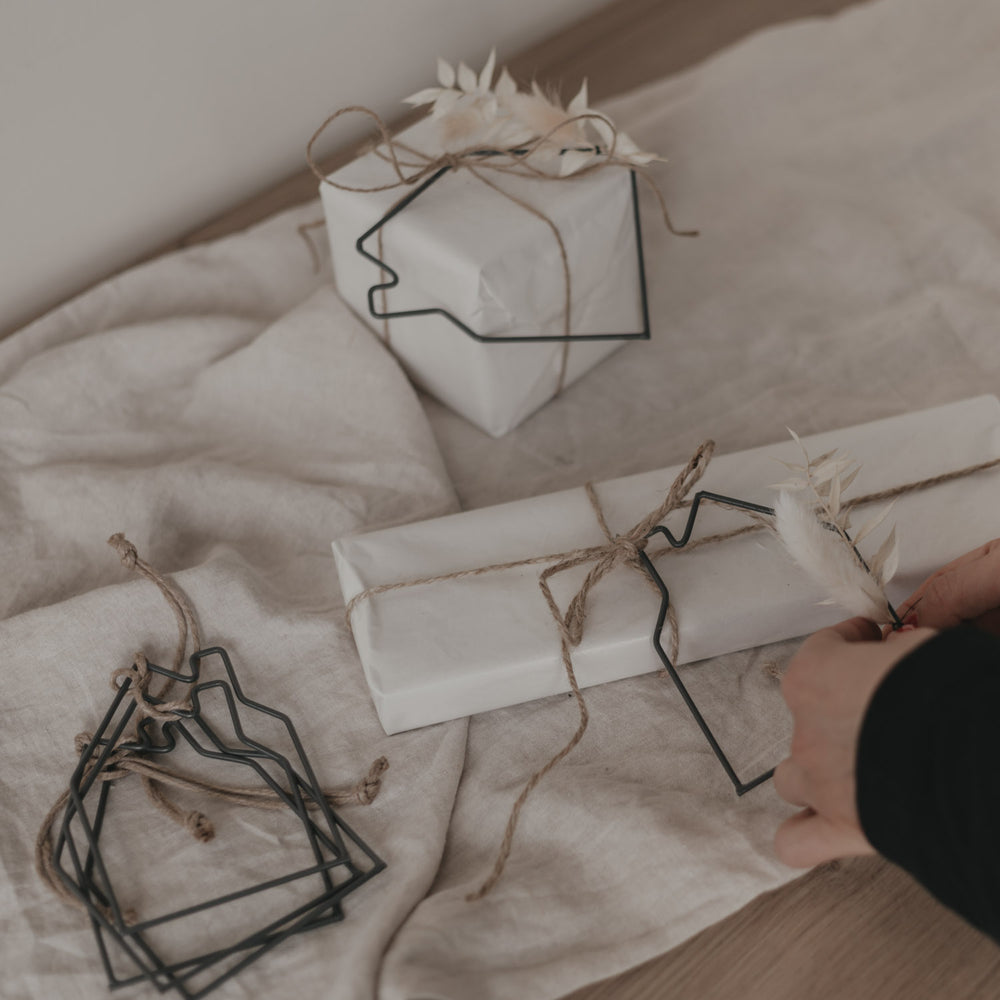 Pendentif en métal Maison lot de 6