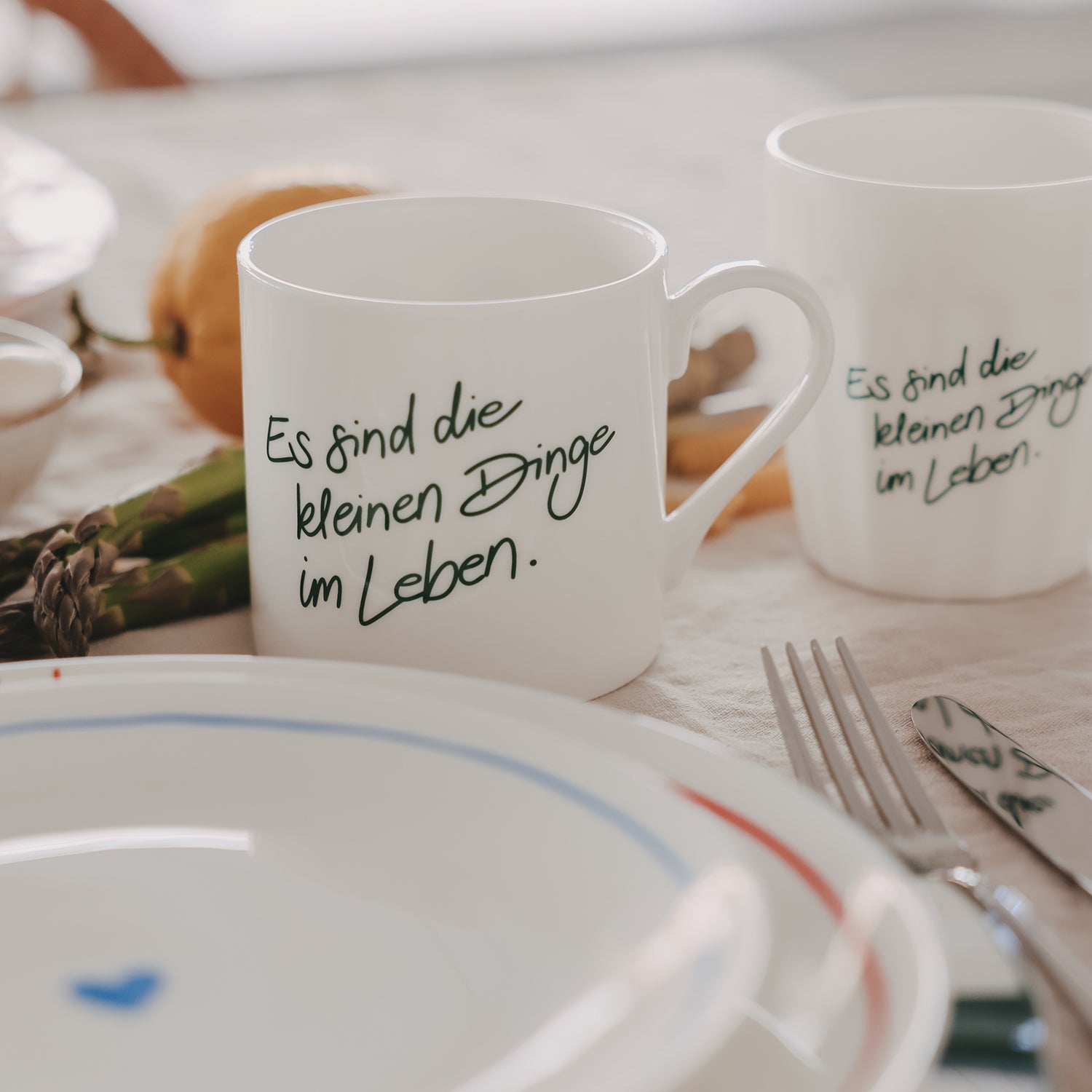 Fine Bone Tasse – Spruch & Herzdetail