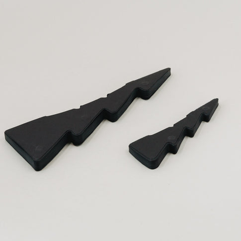 Zusammengefaltetes 2er Set Papiertannen Schwarz – platzsparend dank Magnetverschluss