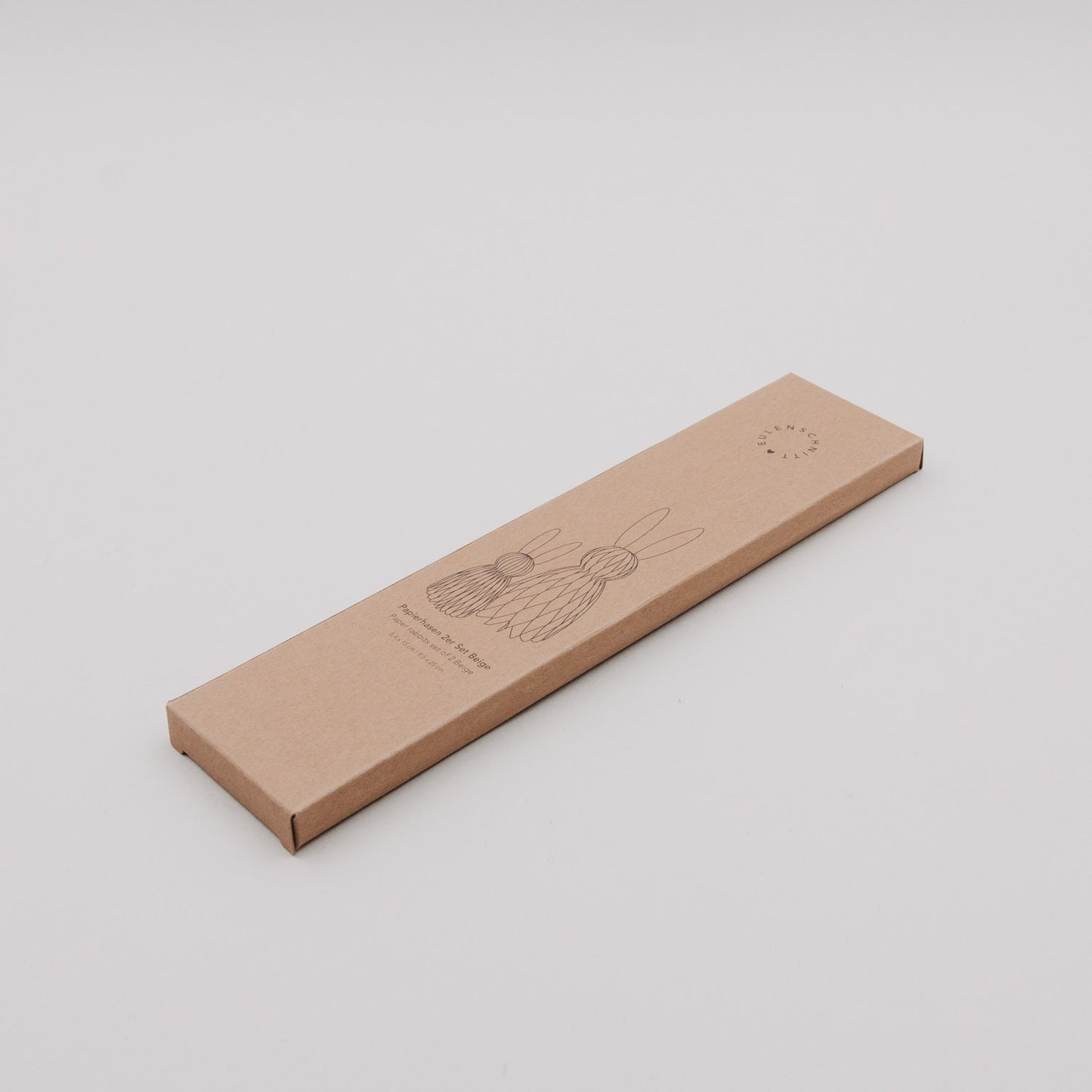 Kartonverpackung des beige Papierhasen 2er-Sets von Eulenschnitt, schlicht und nachhaltig