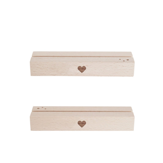 Porta carte e fiori secchi a forma di cuore in set da 2
