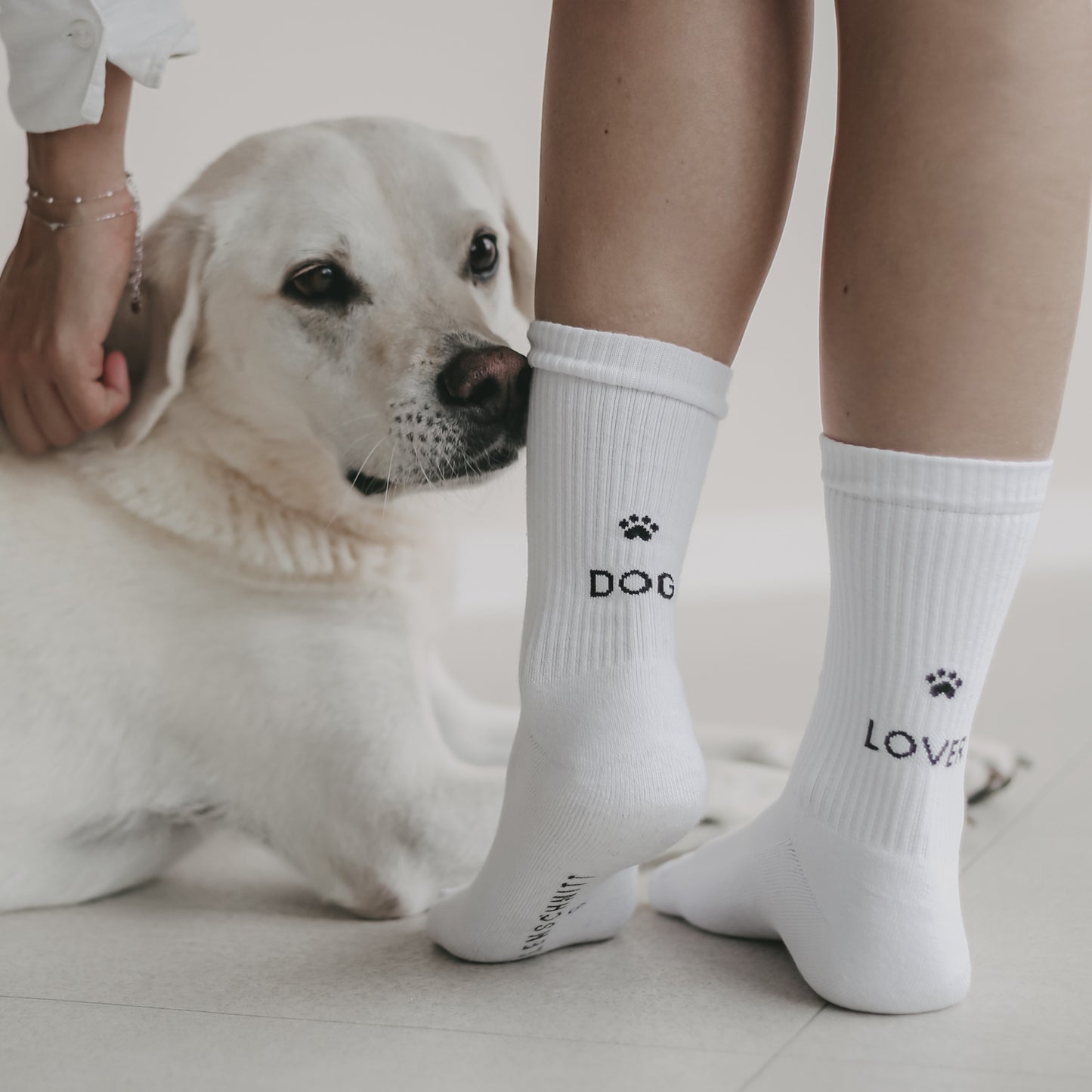 Socken weiß Dog Lover | Eulenschnitt 