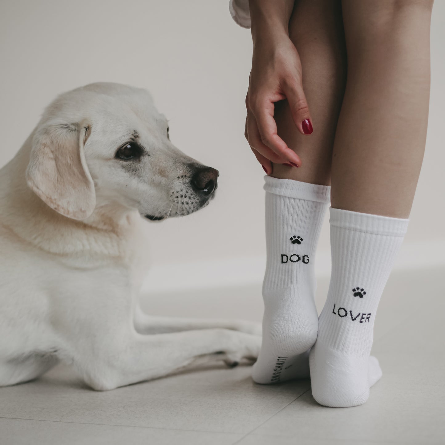 Socken weiß Dog Lover | Eulenschnitt 