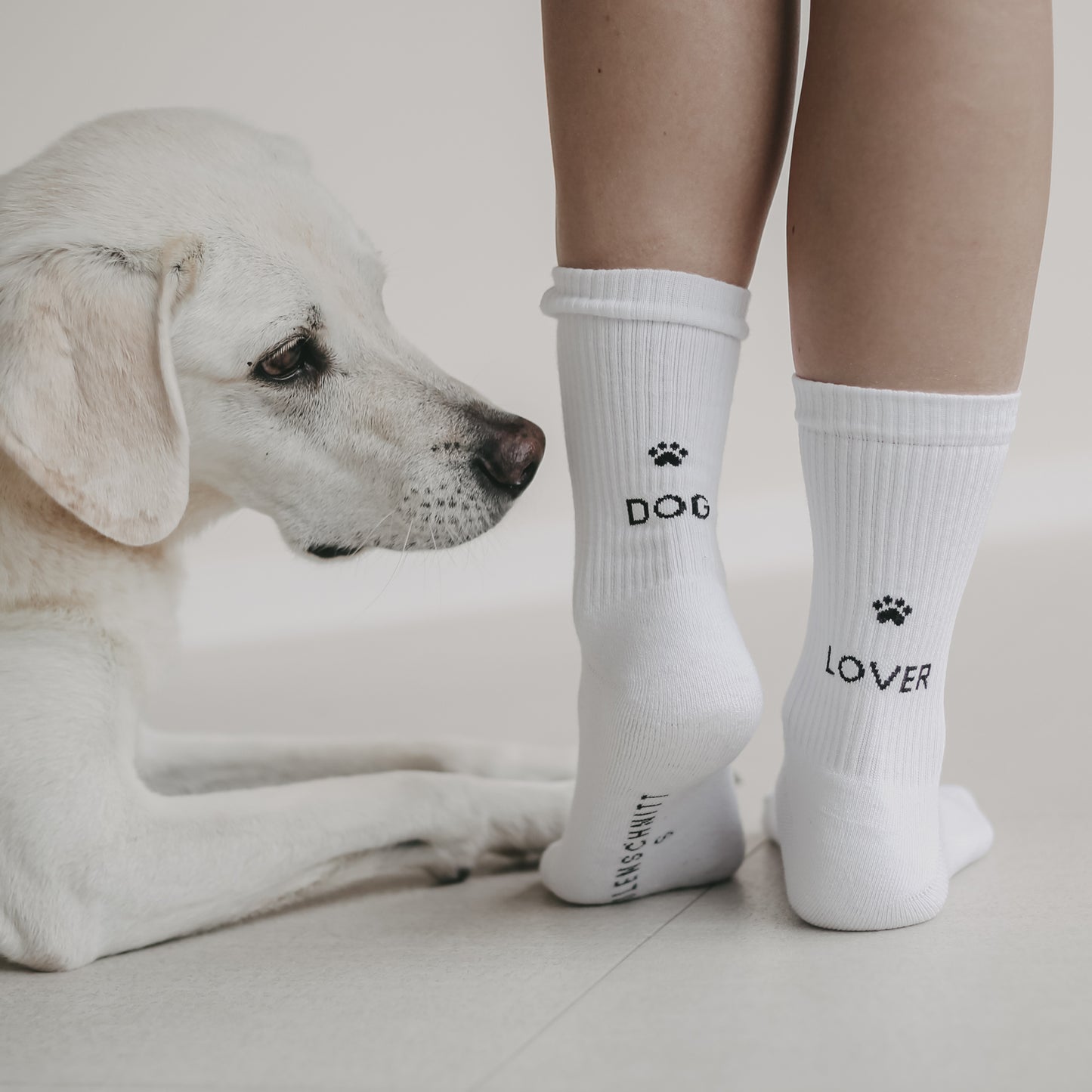 Socken weiß Dog Lover | Eulenschnitt 