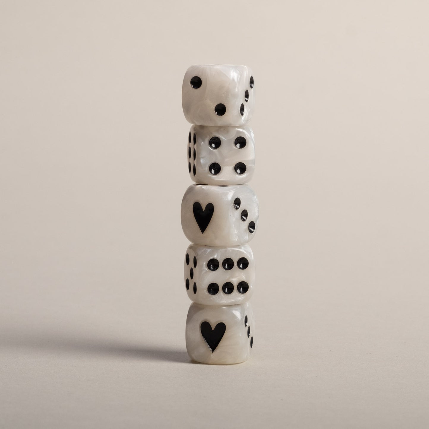 Würfelset Perlmutt Schwarz | Eulenschnitt 