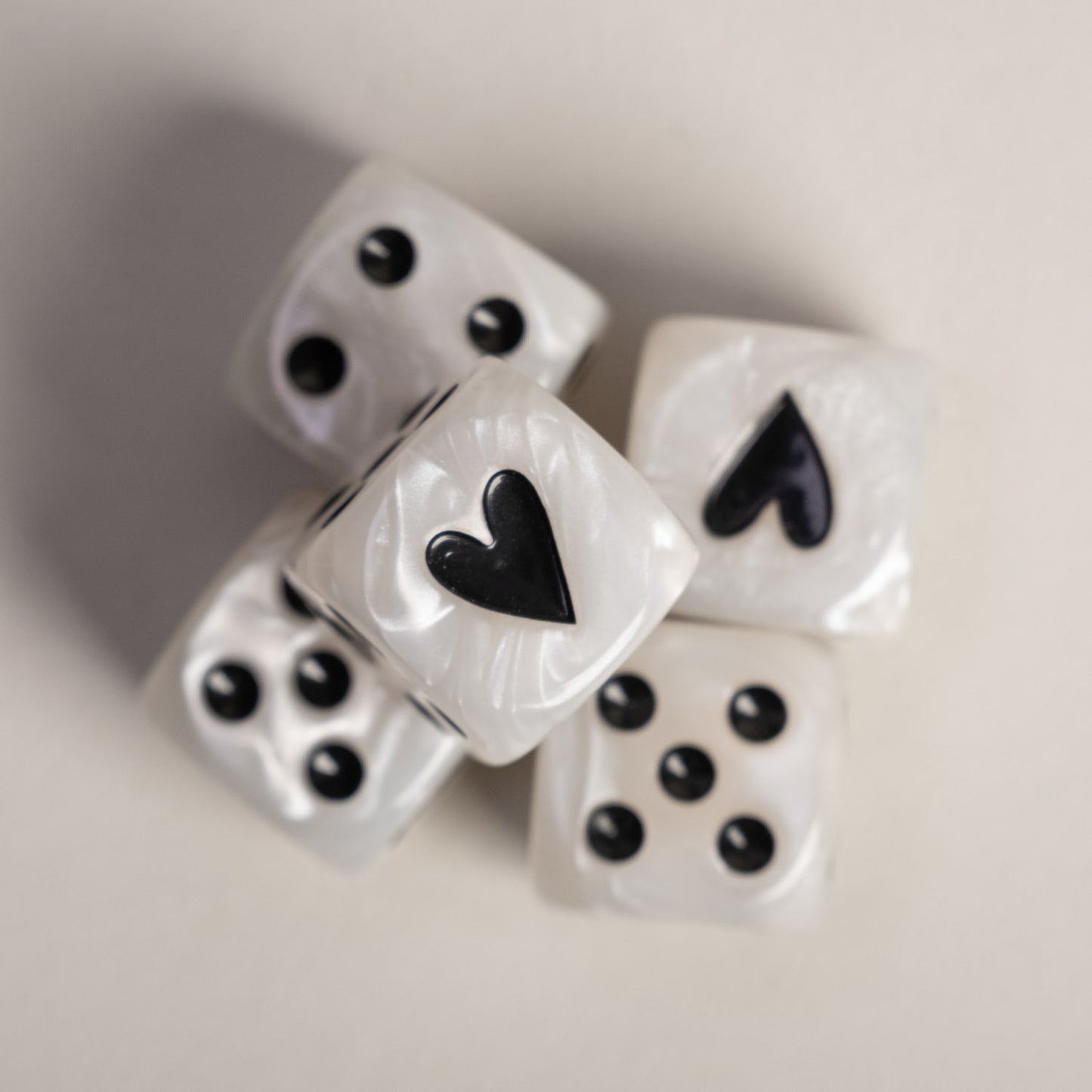 Würfelset Perlmutt Schwarz | Eulenschnitt 