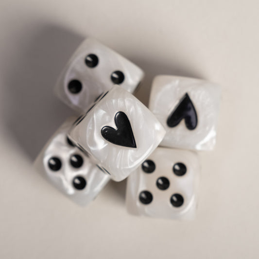 Würfelset Perlmutt Schwarz | Eulenschnitt 