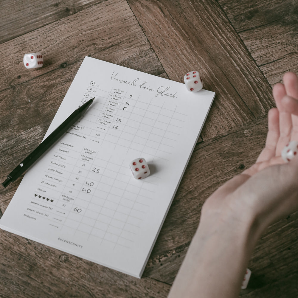 Spielblock Versuch dein Glück | Eulenschnitt 