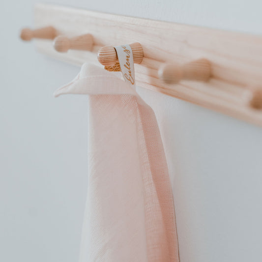 Torchons en lin rose clair par lot de 2