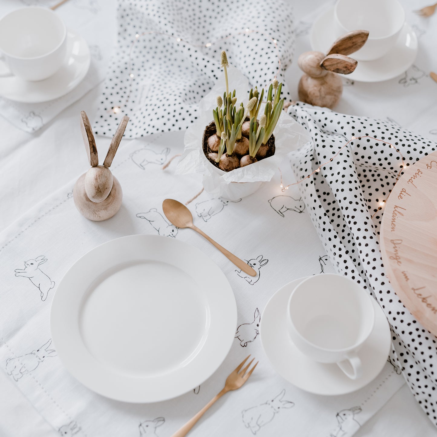 Serviettes en lin lapin lot de 4