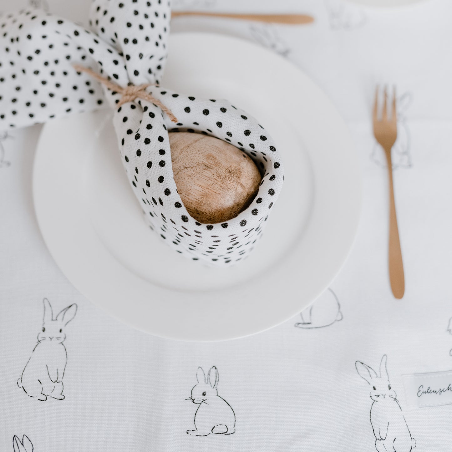 Serviettes en lin lapin lot de 4