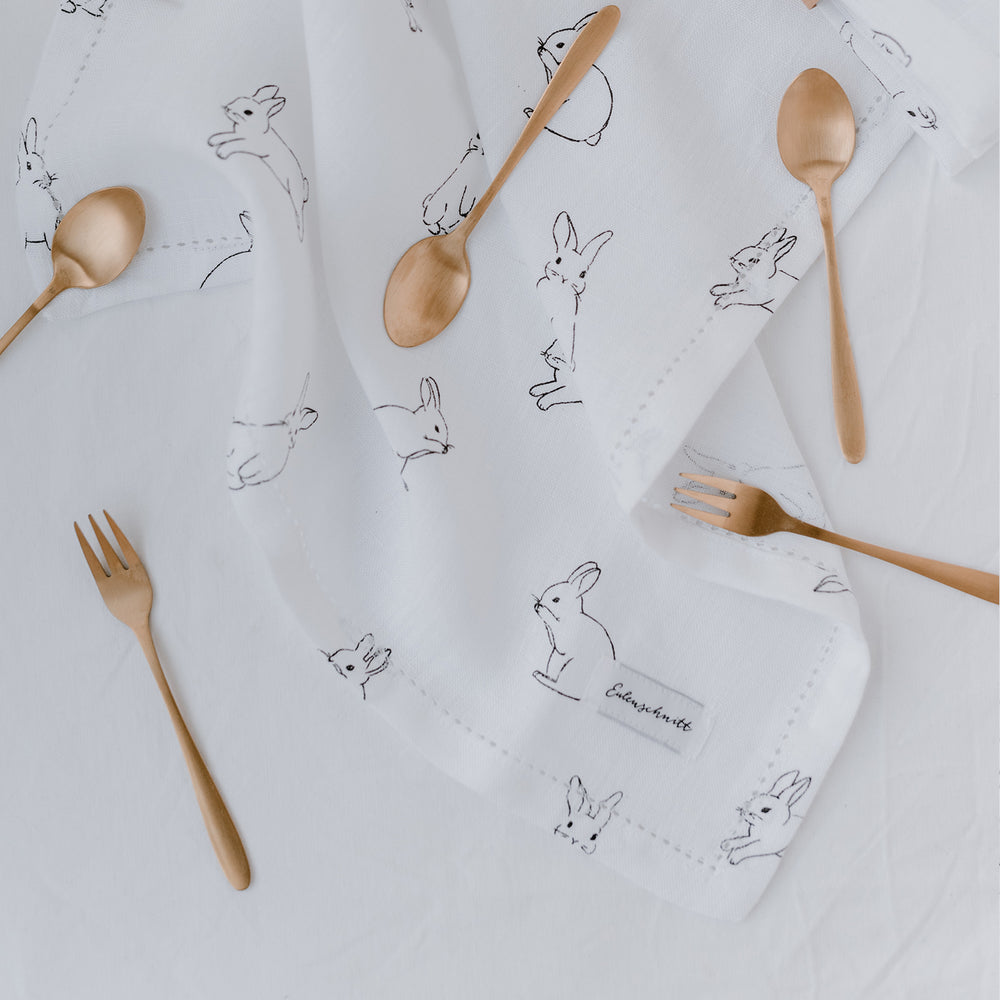 Serviettes en lin lapin lot de 4