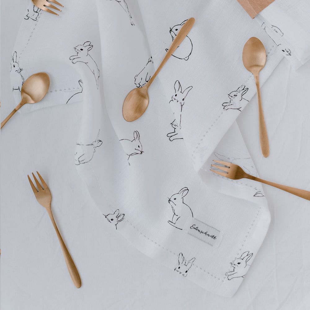 Serviettes en lin lapin lot de 4