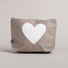 Kosmetiktasche Herz grau | Eulenschnitt 