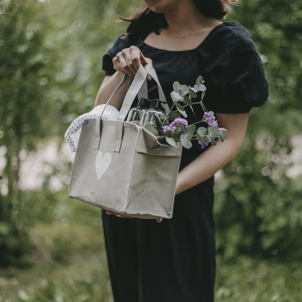 Kühltasche klein grau Herz | Eulenschnitt 