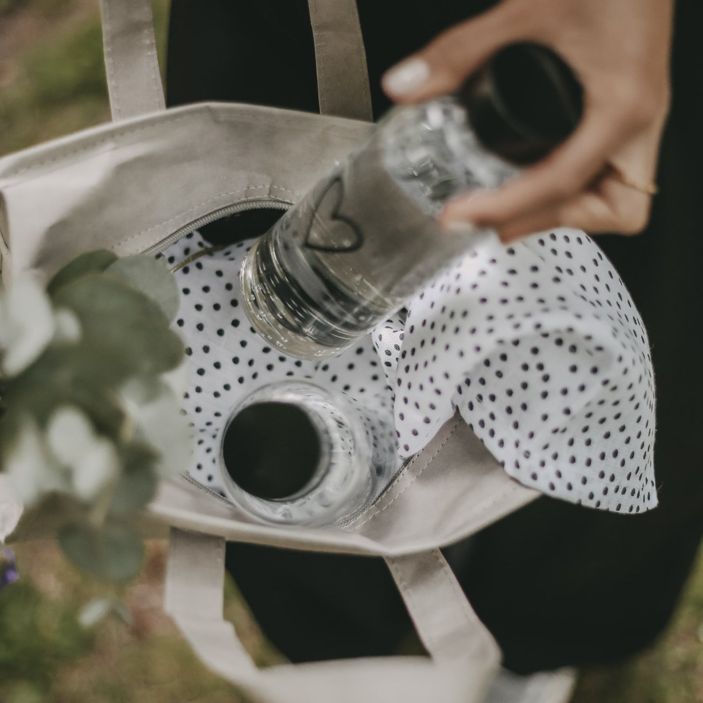 Kühltasche klein grau Herz | Eulenschnitt 