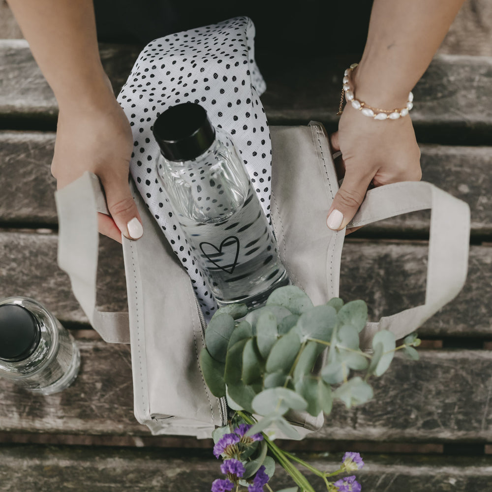 Kühltasche klein grau Herz | Eulenschnitt 